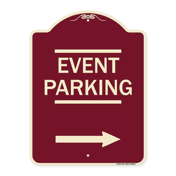 Thanks for Coming Turn Right for Exit Event Parking W/ Right Arrow Alum, 18" L, 24" H, BU-1824-22823